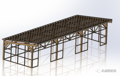 【工程机械】3门木结构框架模型3D图纸 Solidworks设计